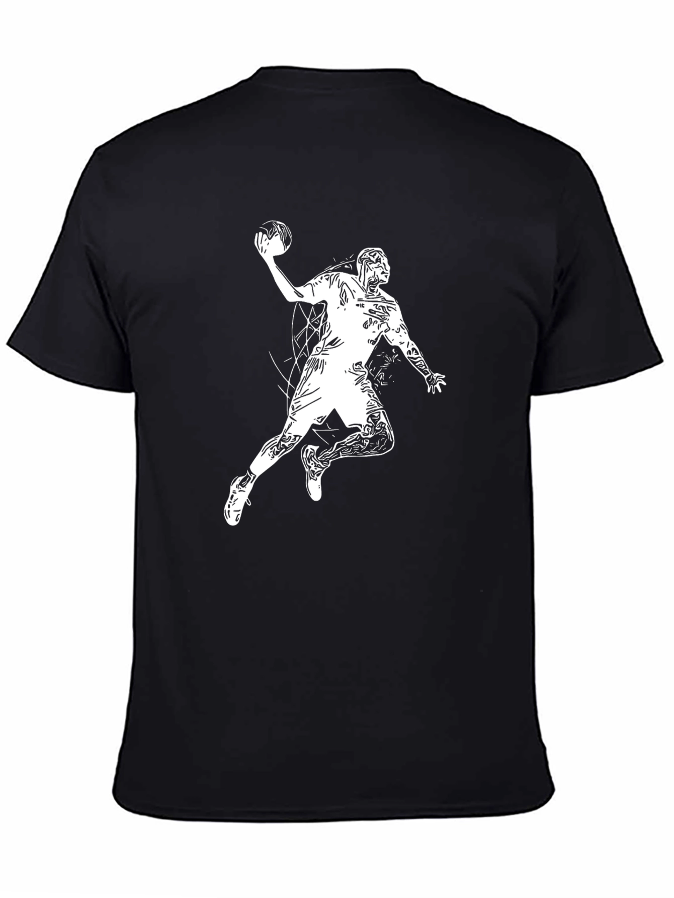 Black Handball Player Graphic Tee - Black view 4