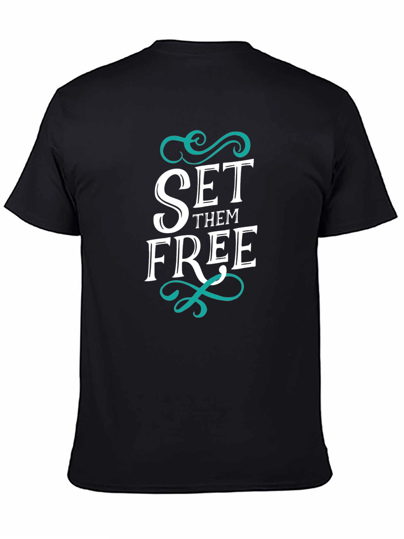 Black Set Them Free Graphic Tee view 4