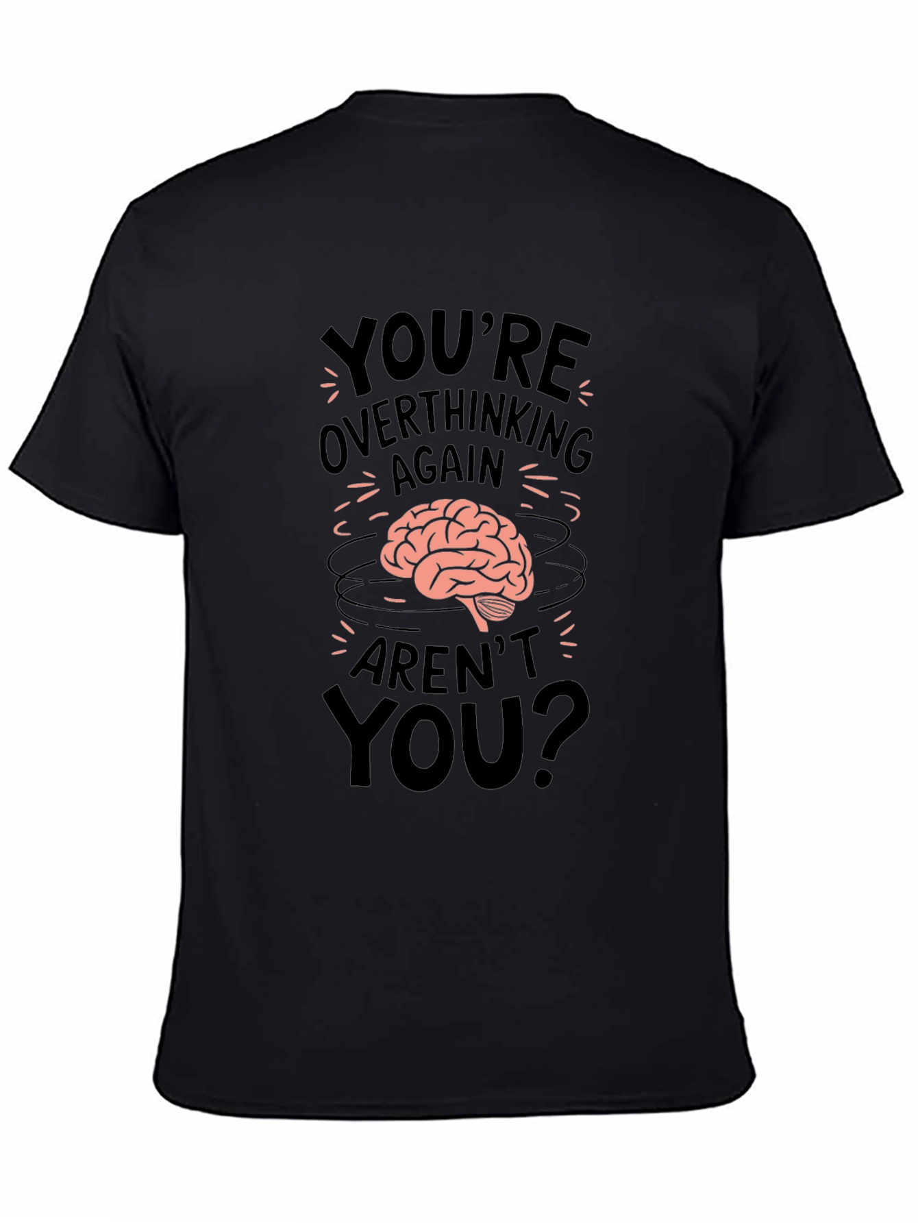 Black Overthinking Brain Tee -  Men's Graphic T-Shirt view 4