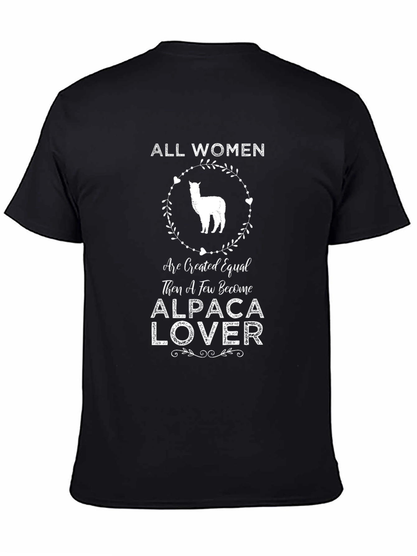 Black All Women Alpaca Lover T-Shirt view 4