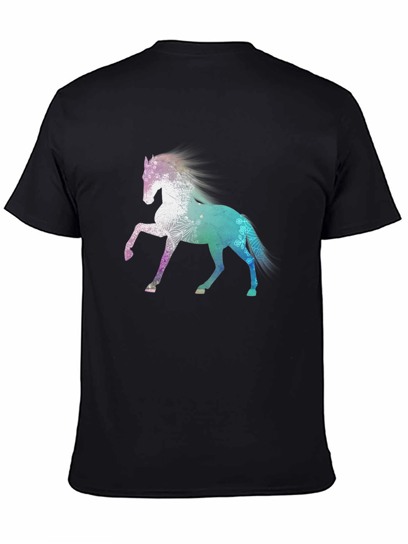 Black Horse Graphic Tee - Stylish Black Cotton Blend Shirt view 4