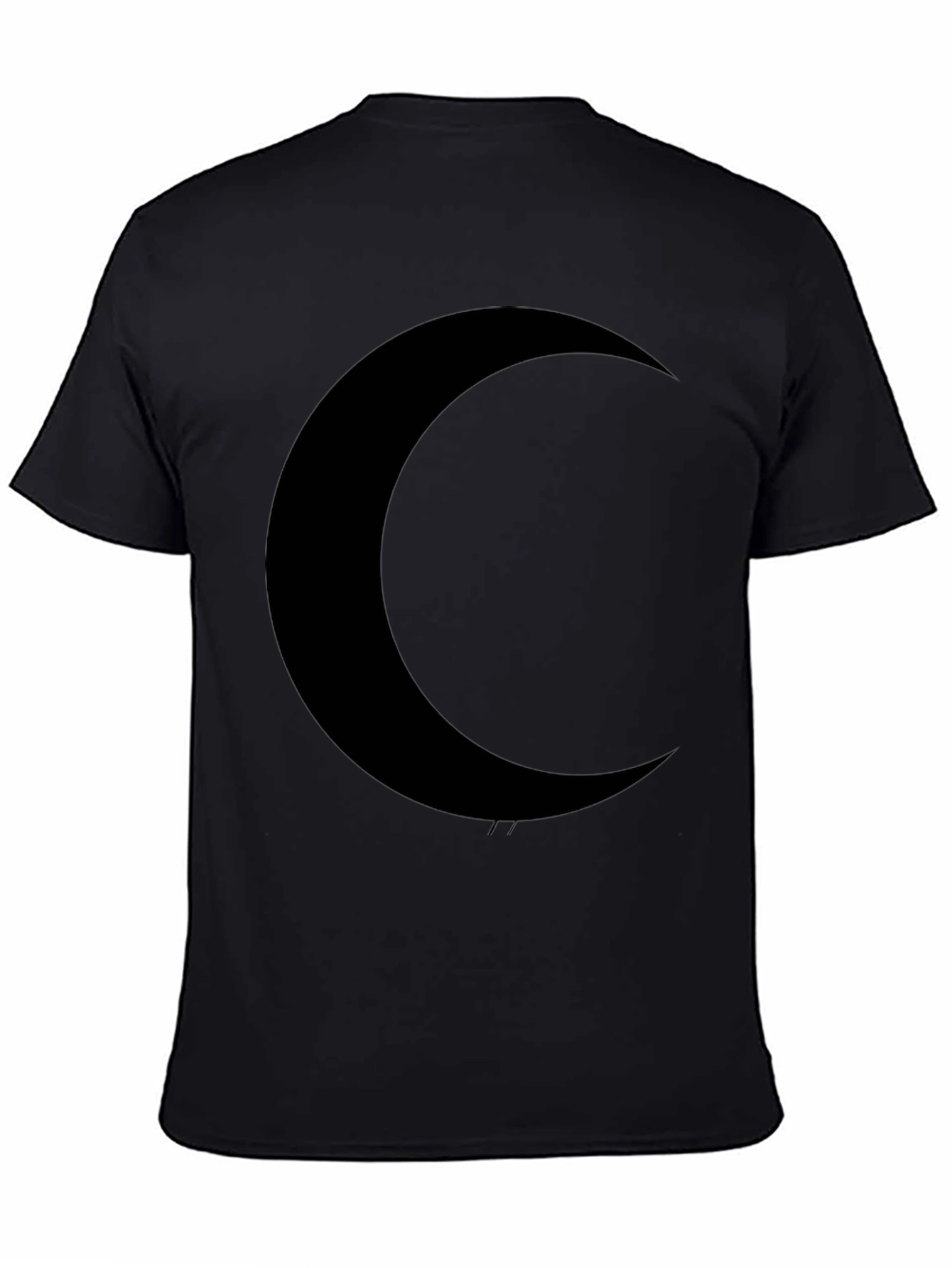 Black Black Crescent Moon Graphic T-Shirt - Modern Style view 4