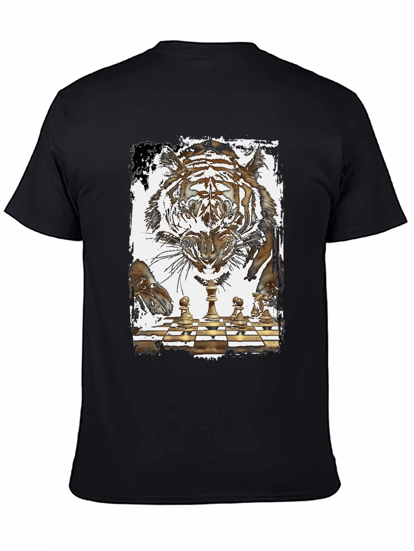 Black Tiger Chess Graphic T-Shirt view 4
