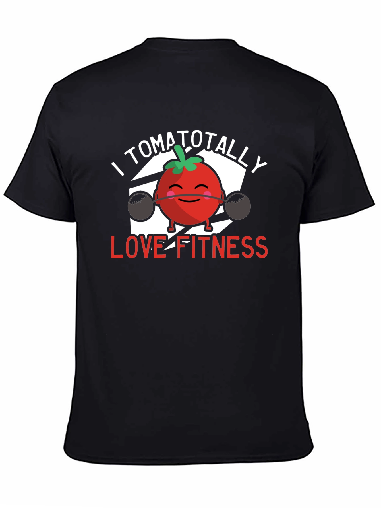 Black I Tomatotally Love Fitness T-Shirt - Black view 4