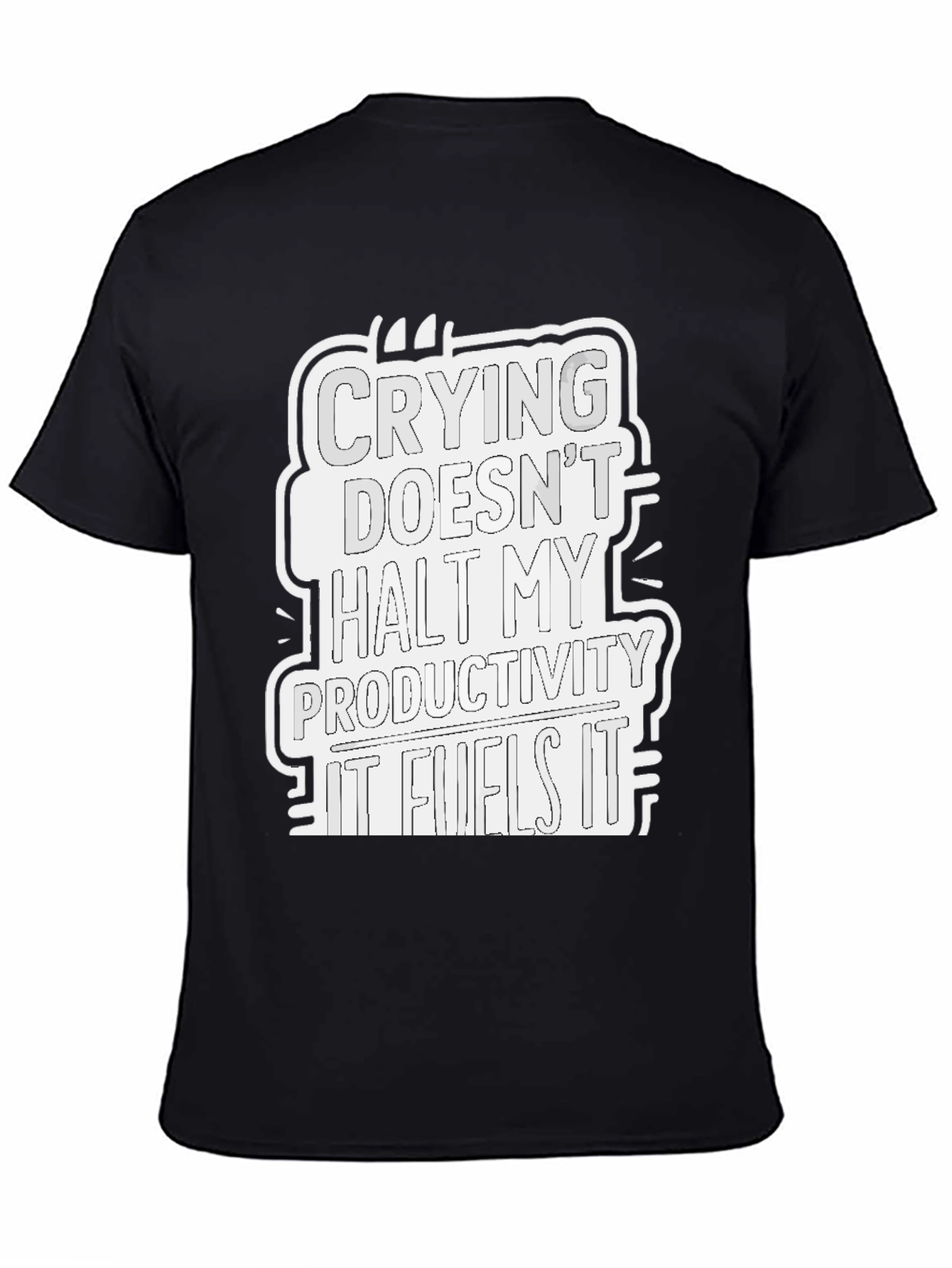 Black Crying Fuels Productivity Graphic Tee - Black view 4