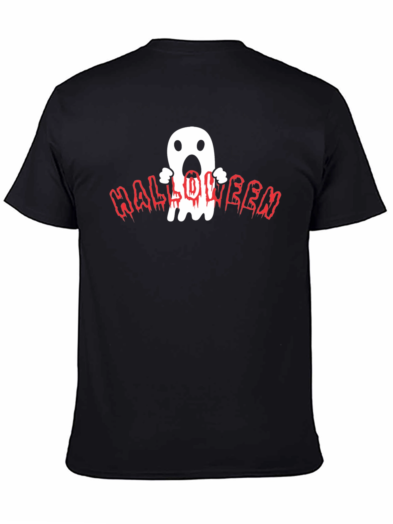 Black Halloween Ghost Graphic T-Shirt view 4