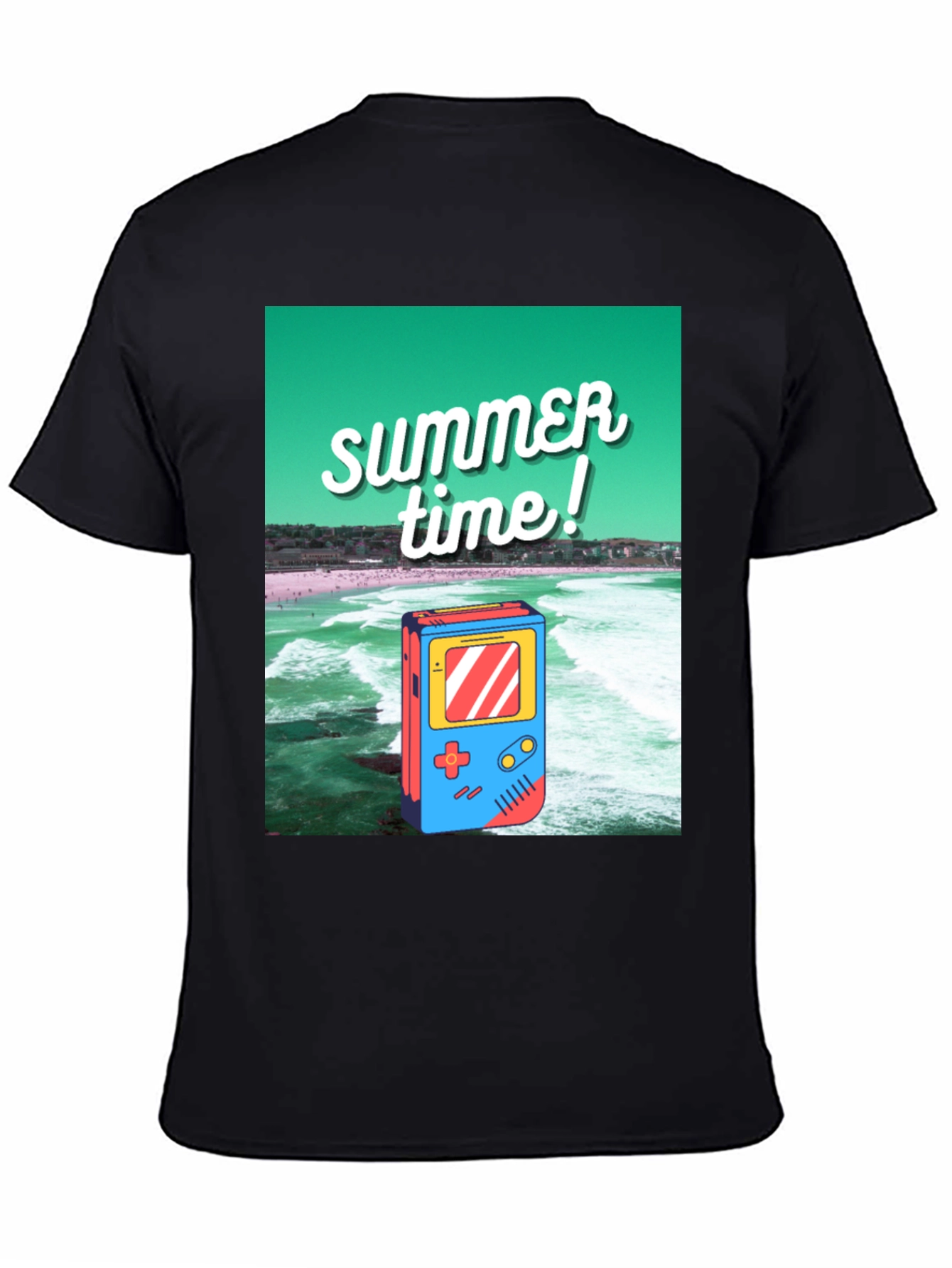 Black Retro Summer Time Graphic Tee view 4