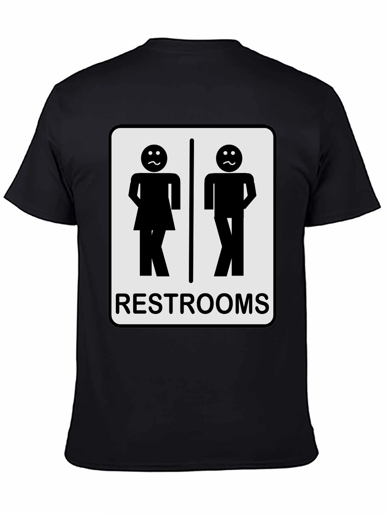 Black Funny Restroom T-Shirt view 4