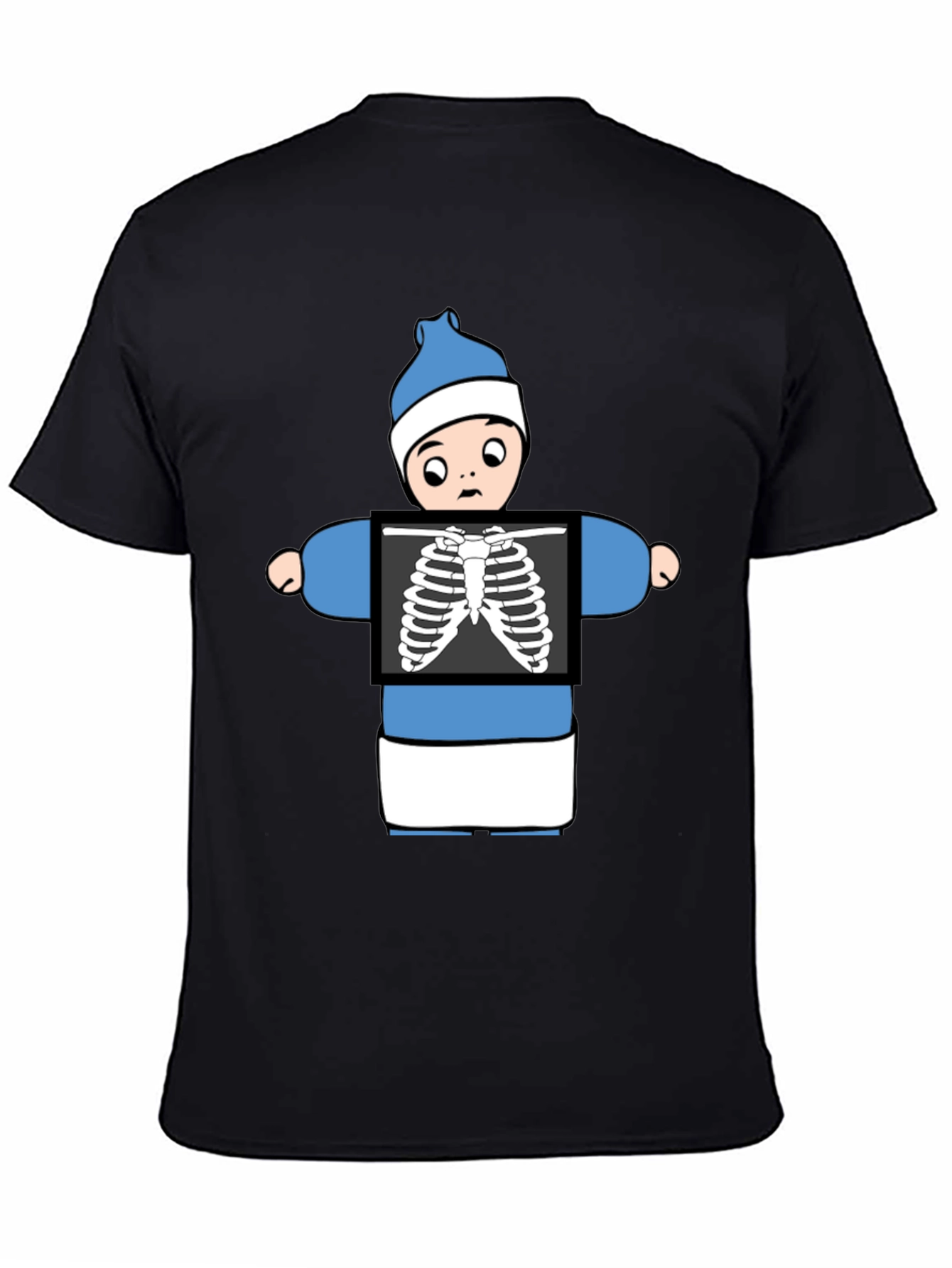 Black Funny X-Ray Baby T-Shirt view 4
