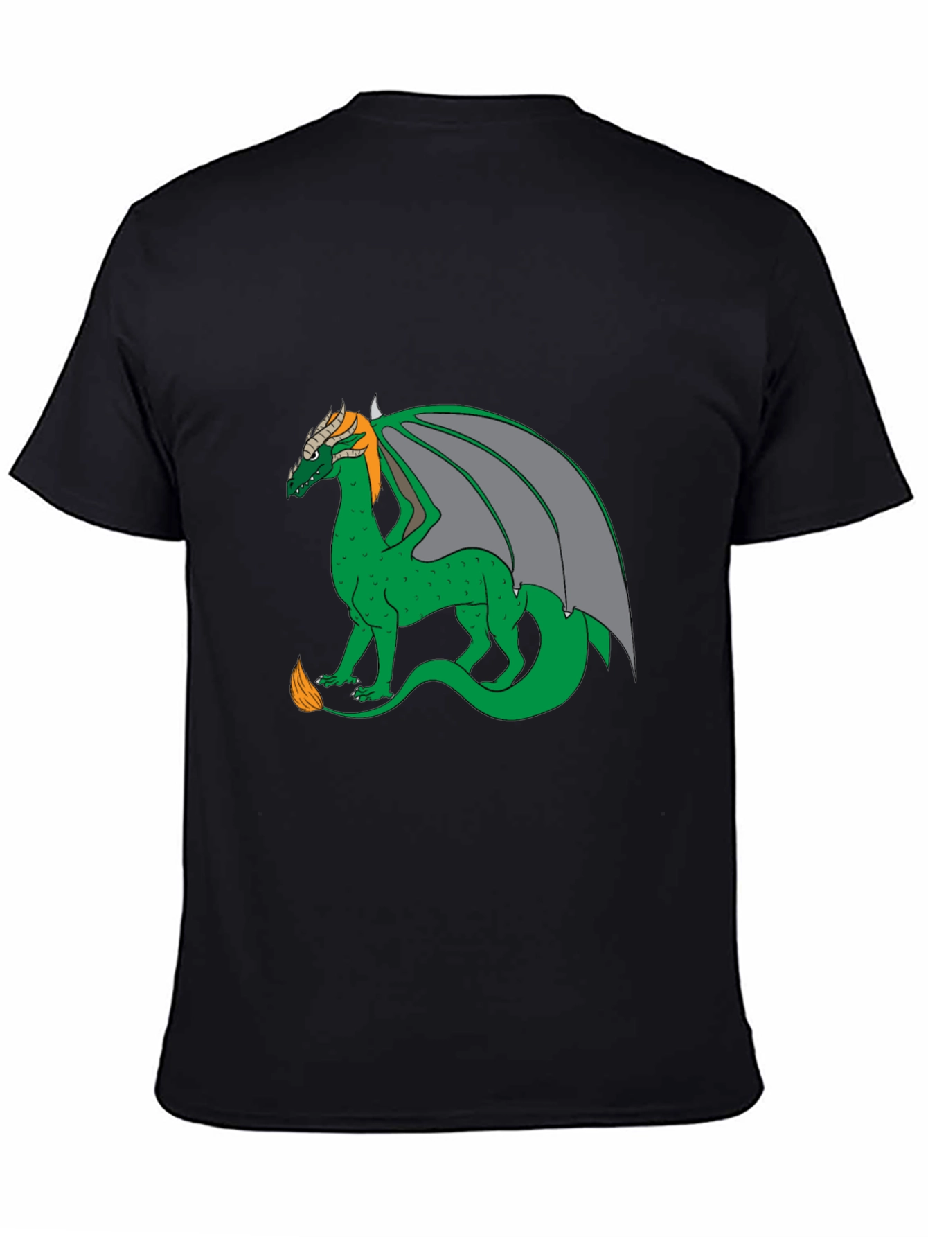 Black Dragon Graphic Tee - Black Cotton Blend Casual Wear view 4