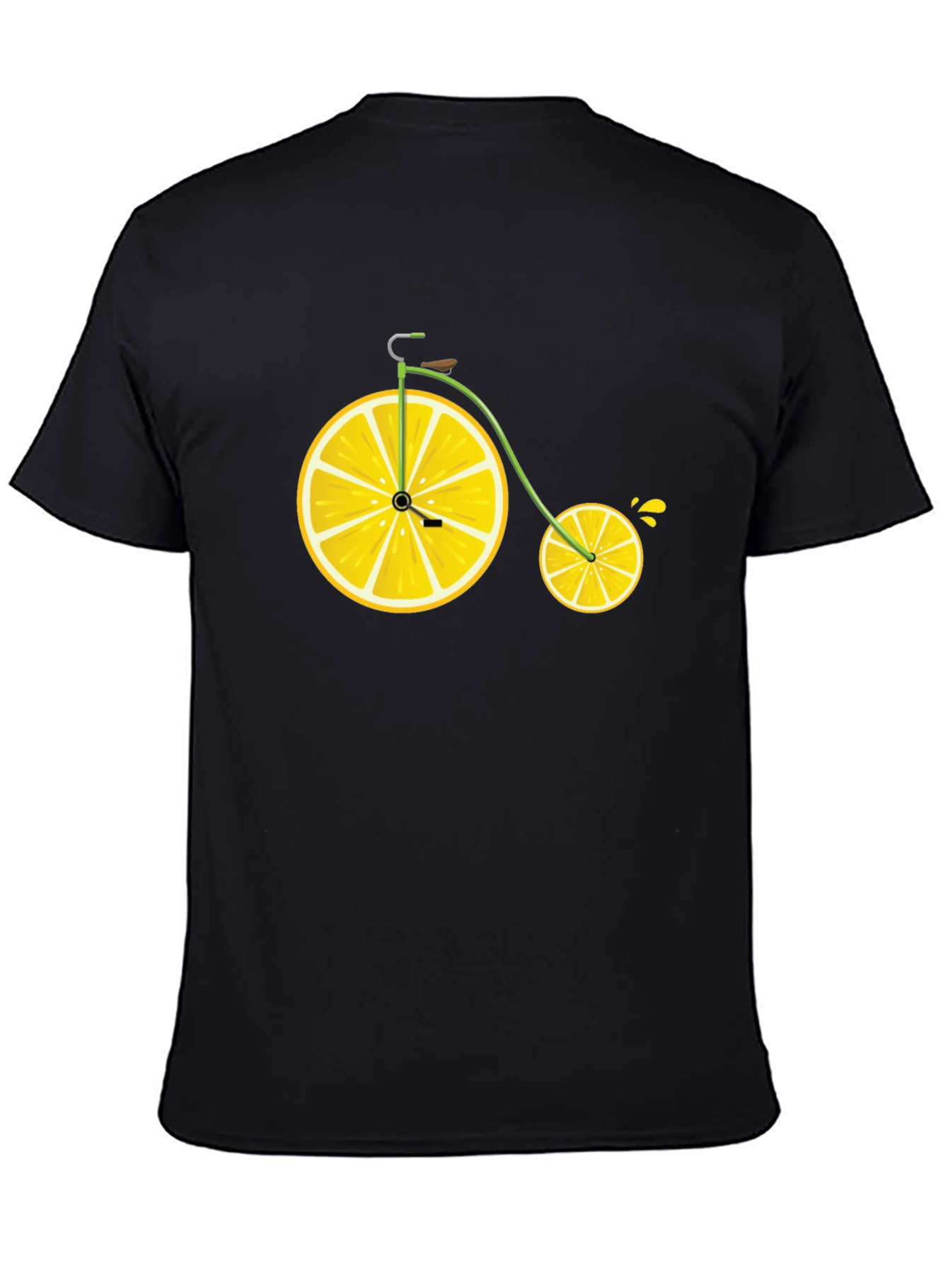 Lemon Bicycle Graphic Tee - Novelty Fruit Bike T-Shirt - 4