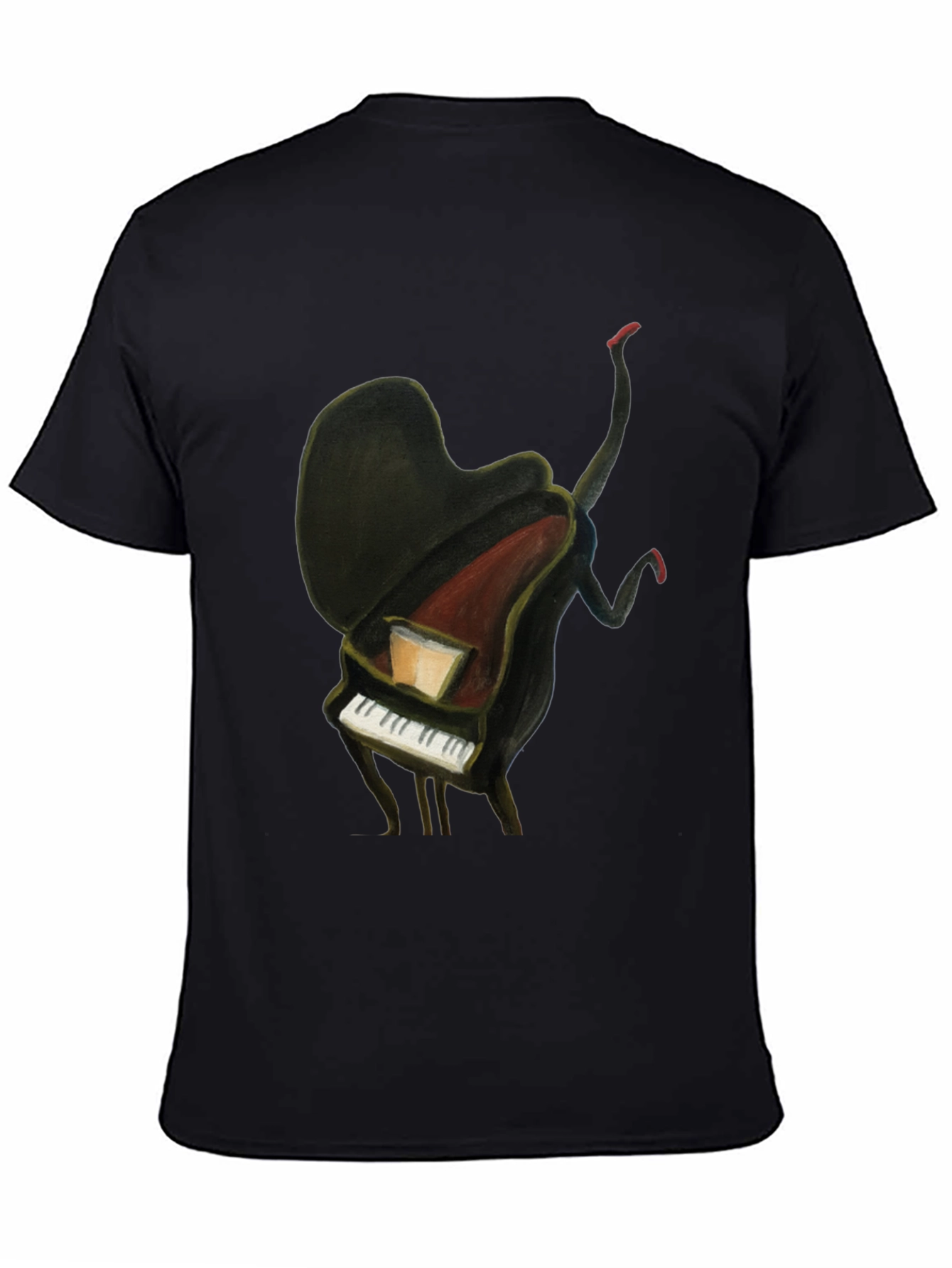 Black Piano Man Graphic Tee - Unique Music Lover T-Shirt view 4