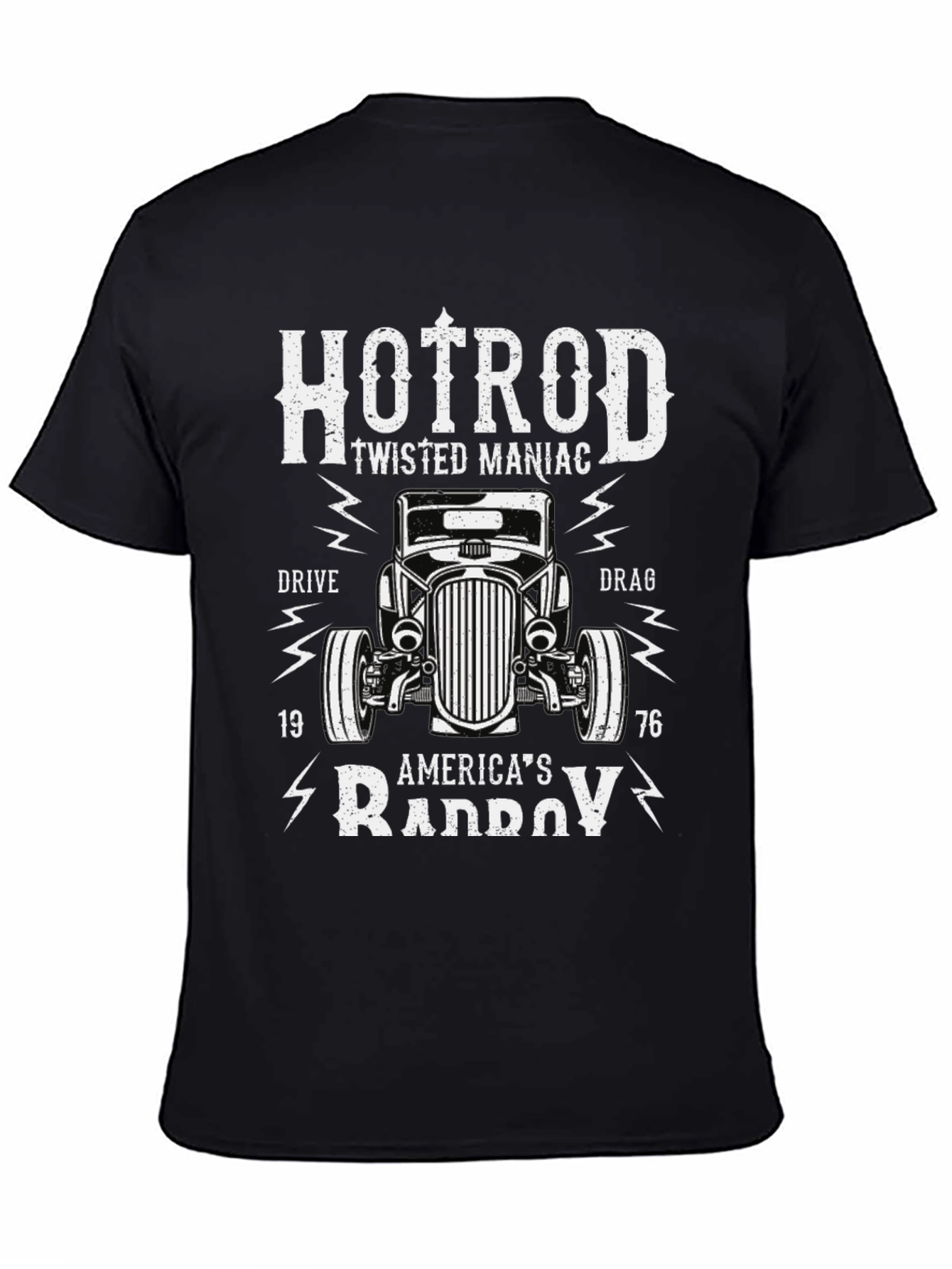 Black Hotrod Twisted Maniac Graphic T-Shirt view 4