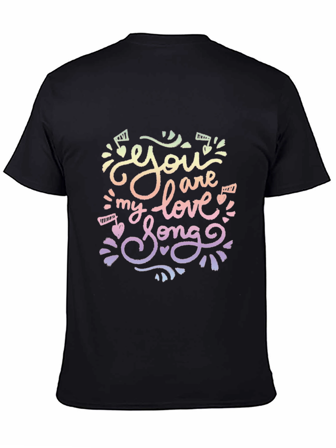 Black You Are My Love Song T-Shirt view 4