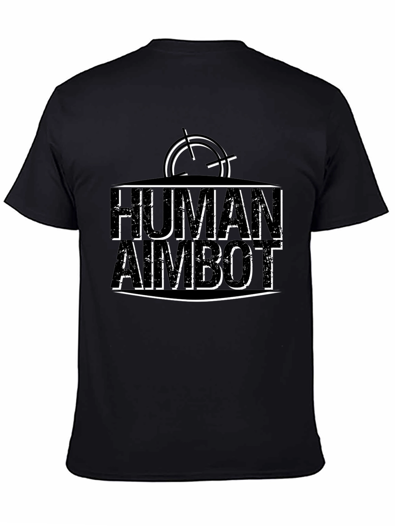 Black Human Aimbot T-Shirt Funny Gamer Tee view 4