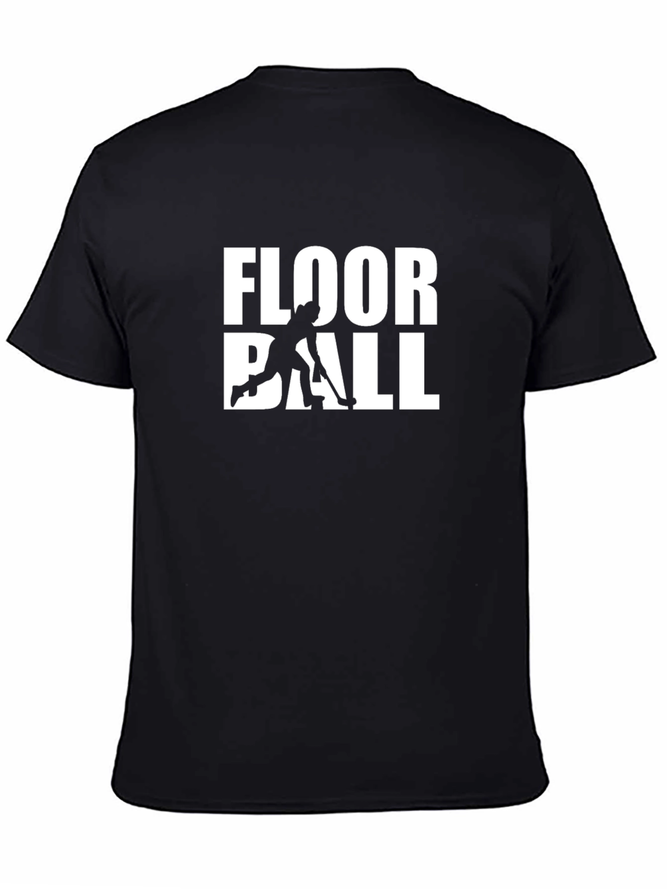 Black Floorball T-Shirt - Unisex Black Tee view 4