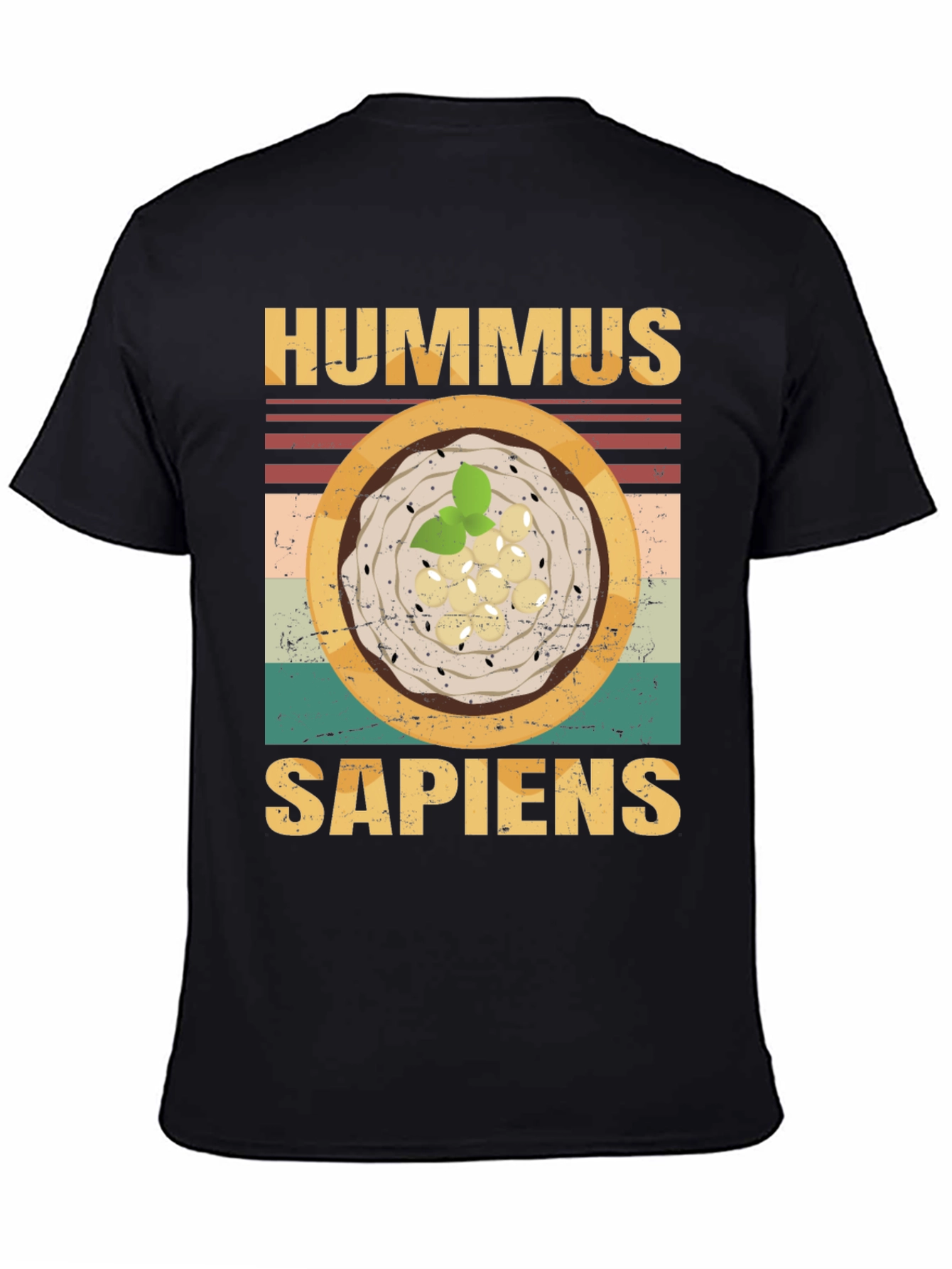 Black Hummus Sapiens Graphic Tee - Funny Food Lover's T-Shirt view 4