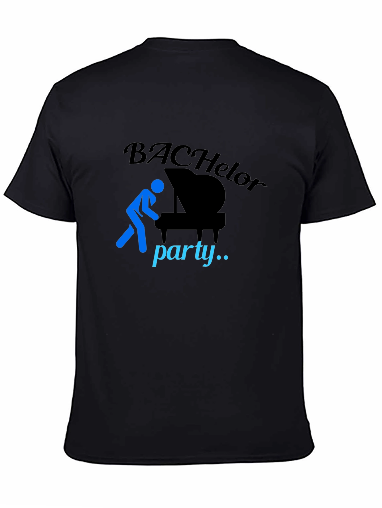 Black Bachelor Party Piano T-Shirt view 4