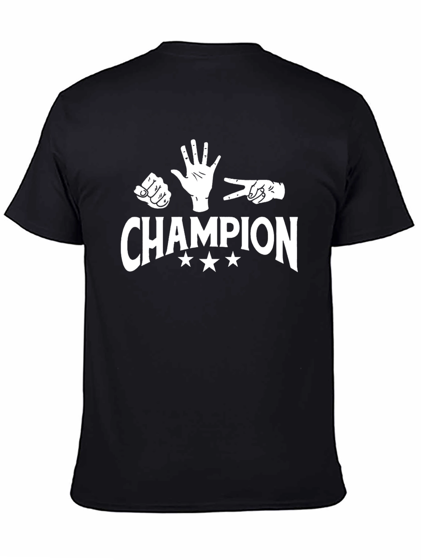 Black Champion Rock Paper Scissors T-Shirt view 4
