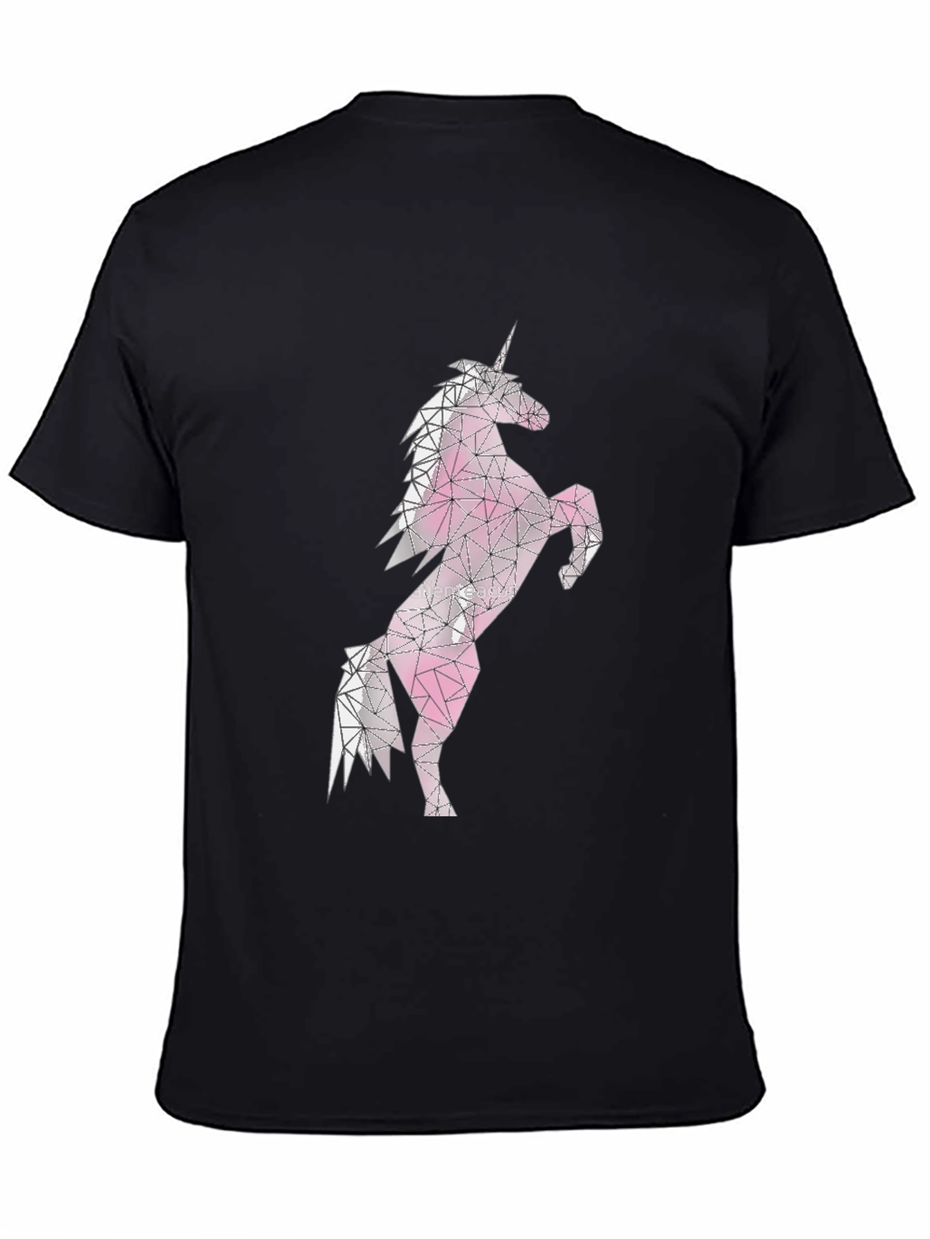 Black Geometric Unicorn Graphic Tee view 4