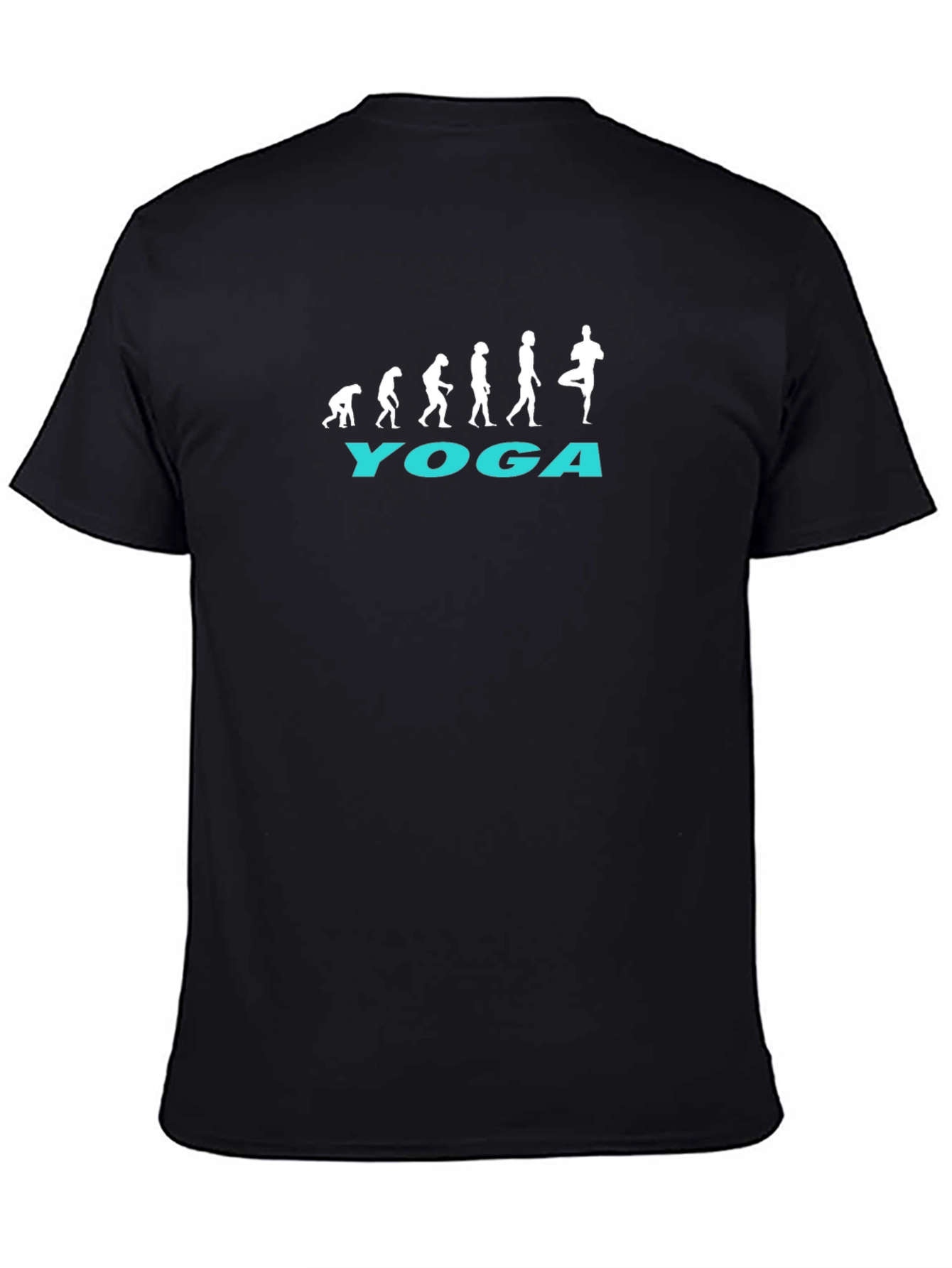 Black Yoga Evolution T-Shirt - Black Cotton Tee view 4