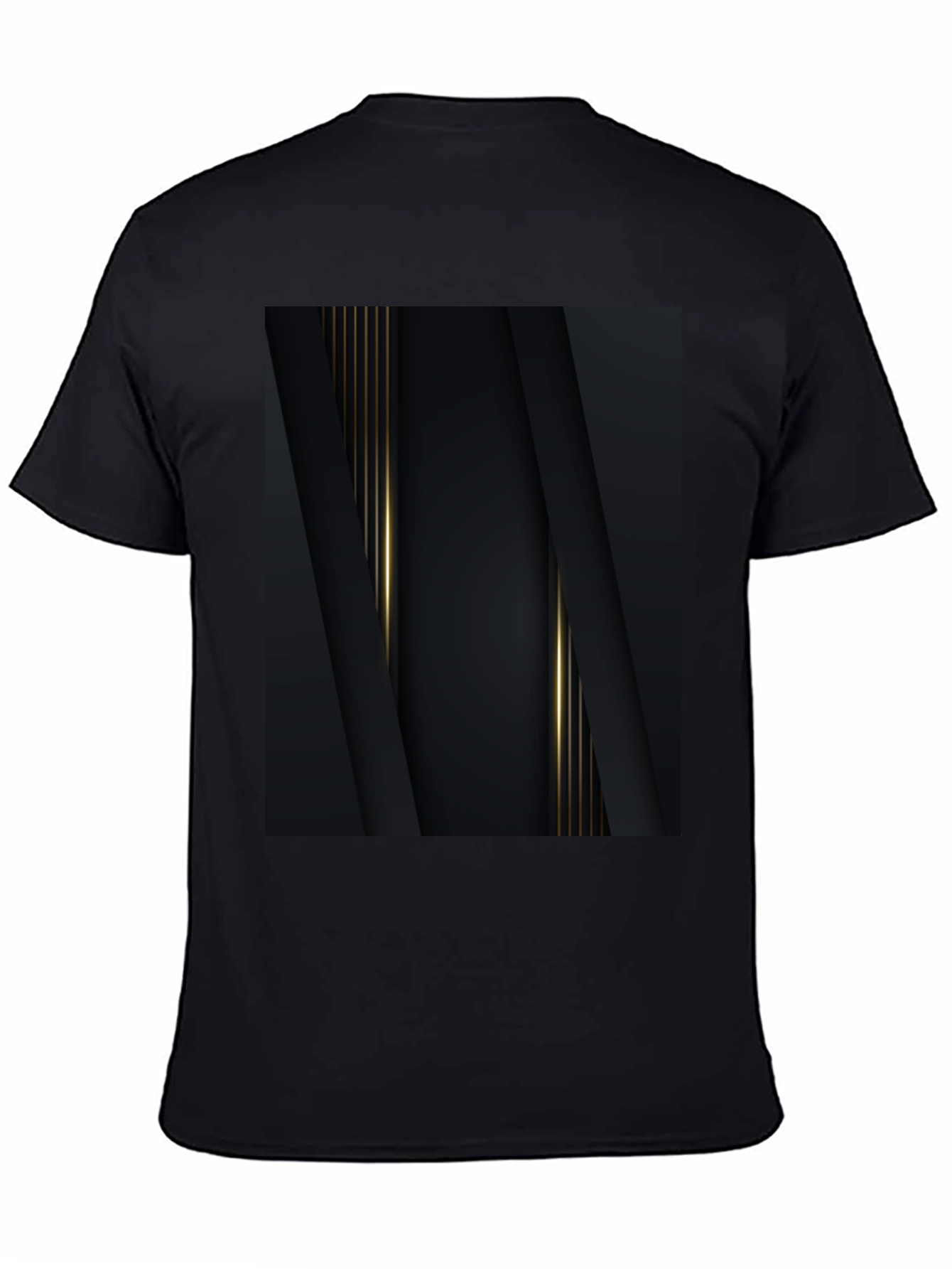 Black Elegant Black & Gold Abstract Design Tee view 4