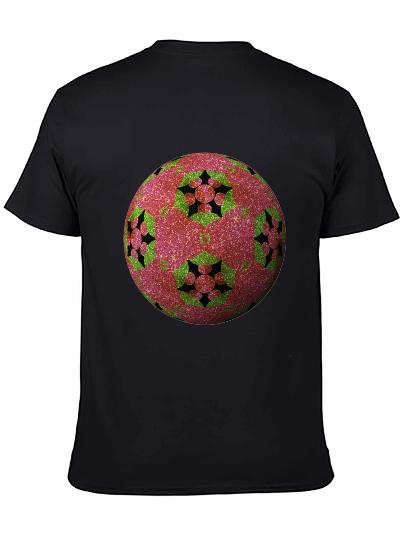 Black Abstract Orb Design Tee view 4