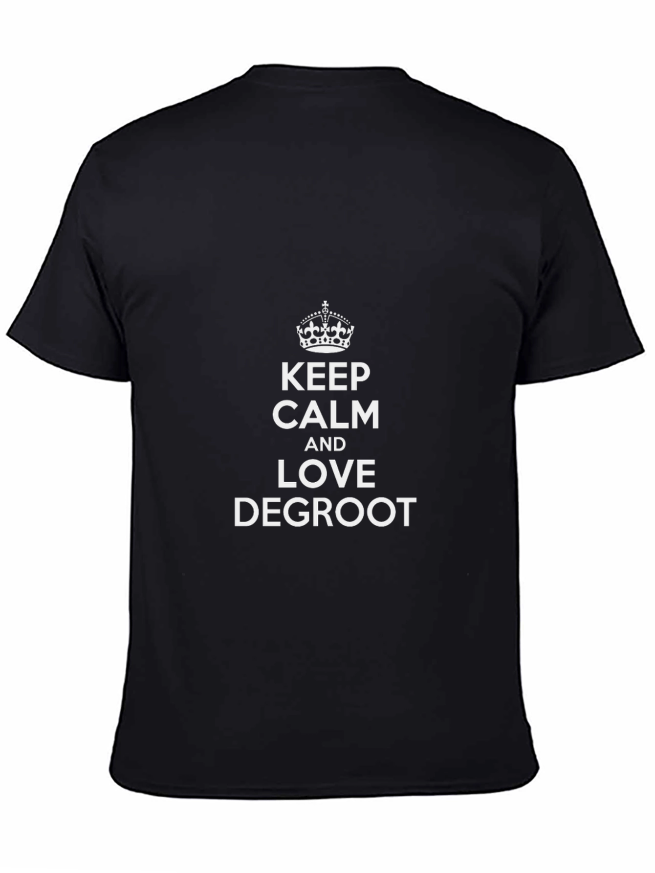 Black Keep Calm and Love DeGroot Black T-Shirt view 4