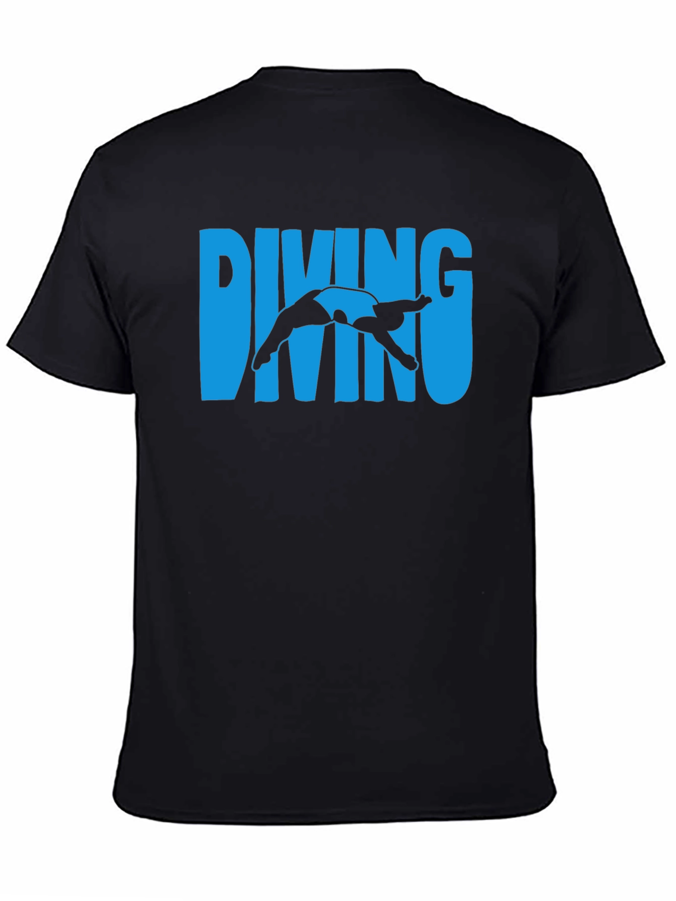 Black Diving T-Shirt - Cool Diver Silhouette Tee view 4