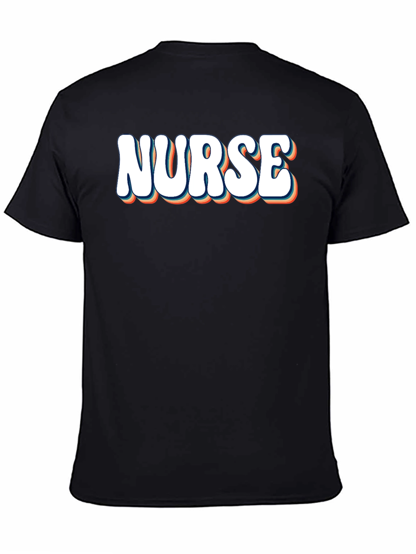 Black Retro Nurse T-Shirt - Comfortable Tee view 4