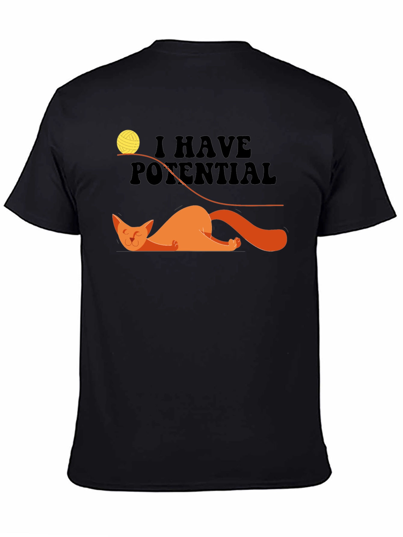 Black I Have Potential Cat T-Shirt view 4