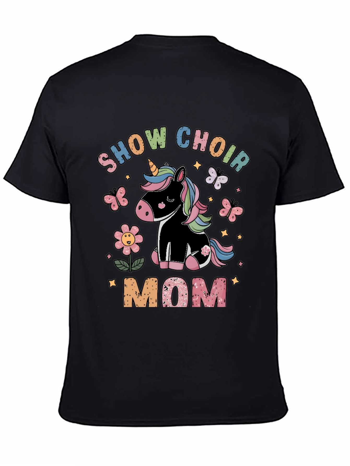 Black Show Choir Mom Unicorn T-Shirt view 4