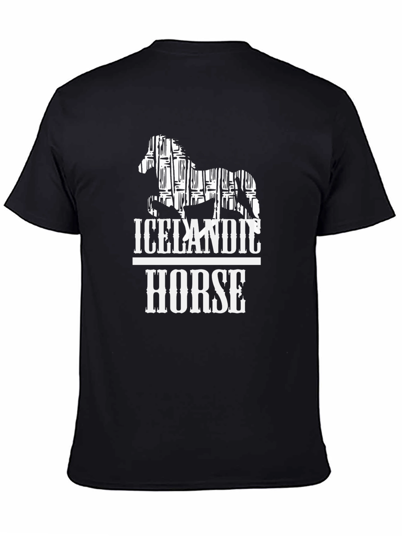 Black Icelandic Horse Graphic Tee - Stylish Black T-Shirt view 4