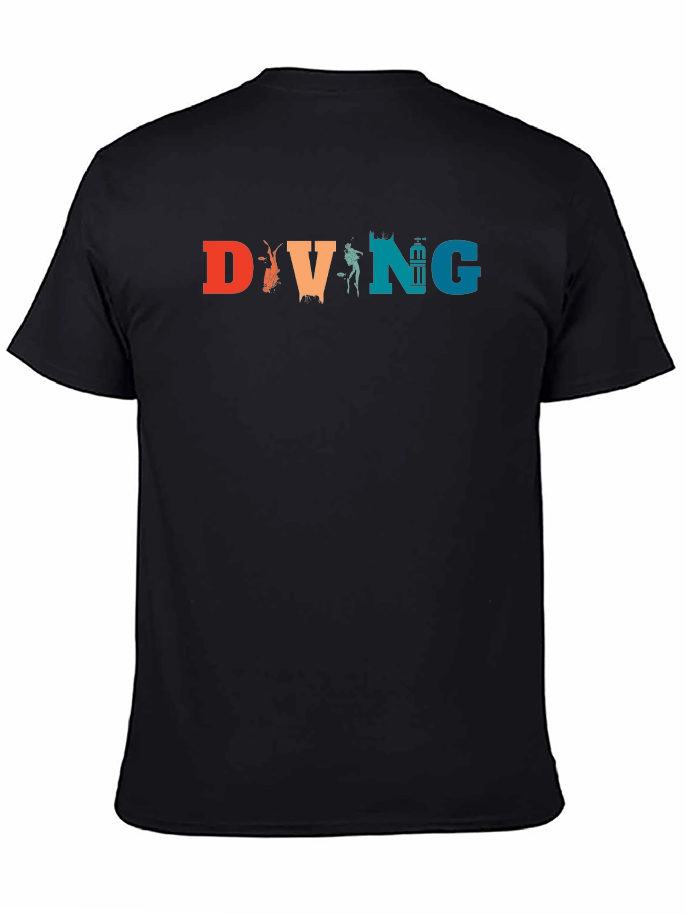 Black Retro Diving T-Shirt view 4