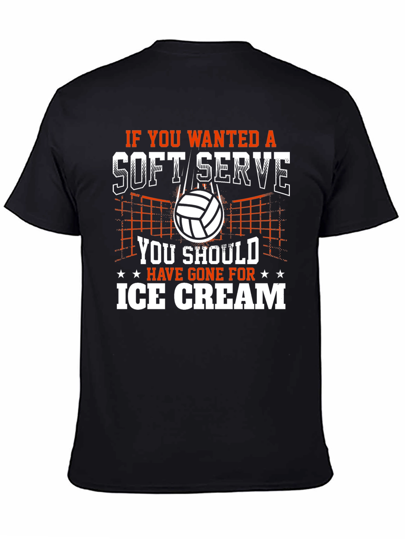 Black Soft Serve Volleyball Graphic T-Shirt view 4