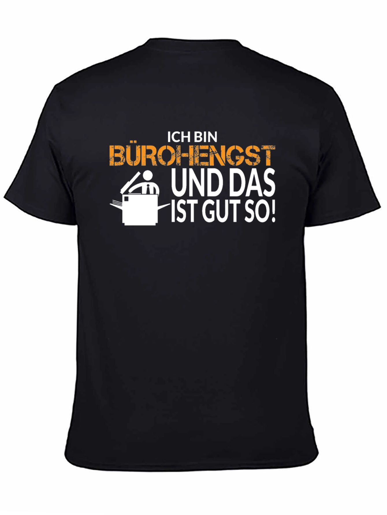Black Ich Bin Bürohengst T-Shirt view 4