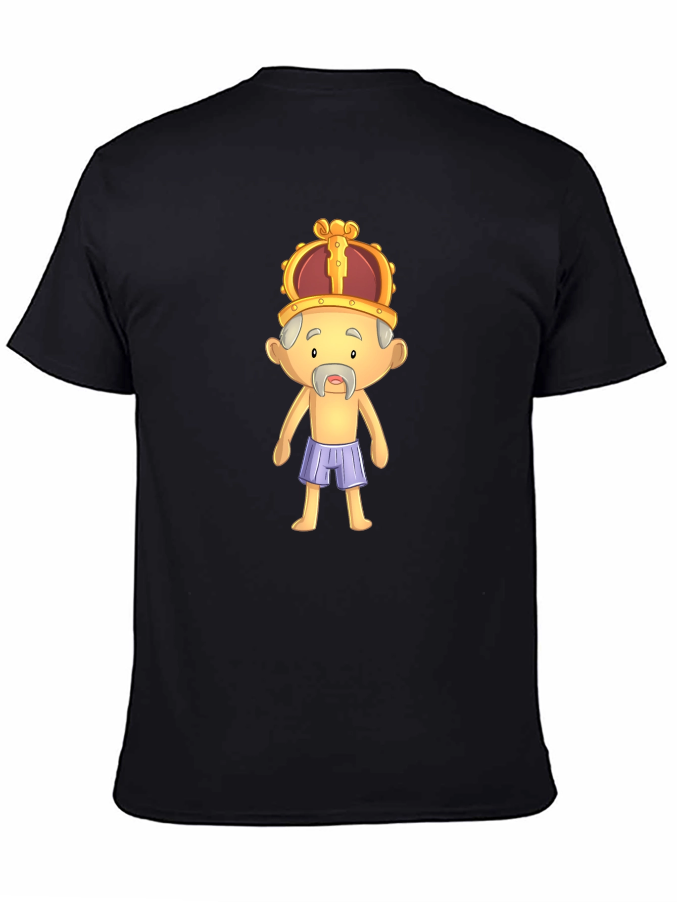 Black King Cartoon Graphic Black T-Shirt view 4