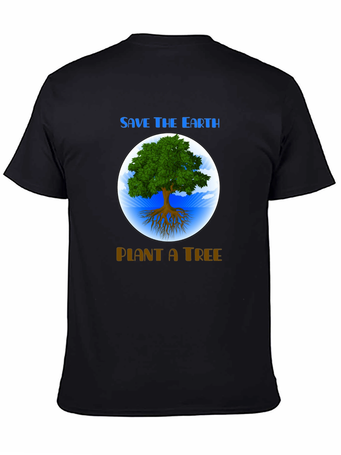 Black Save the Earth T-Shirt: Plant a Tree Graphic Tee view 4