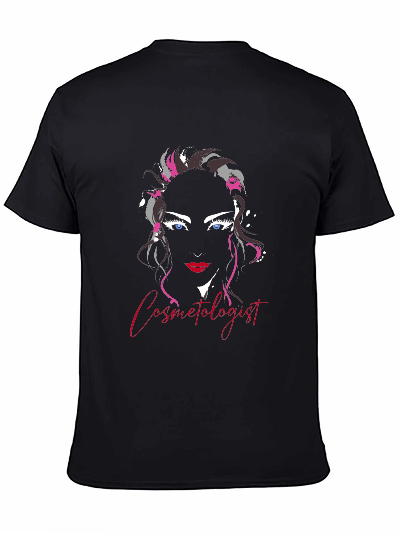 Black Cosmetologist Graphic Tee - Unisex Black T-Shirt view 4