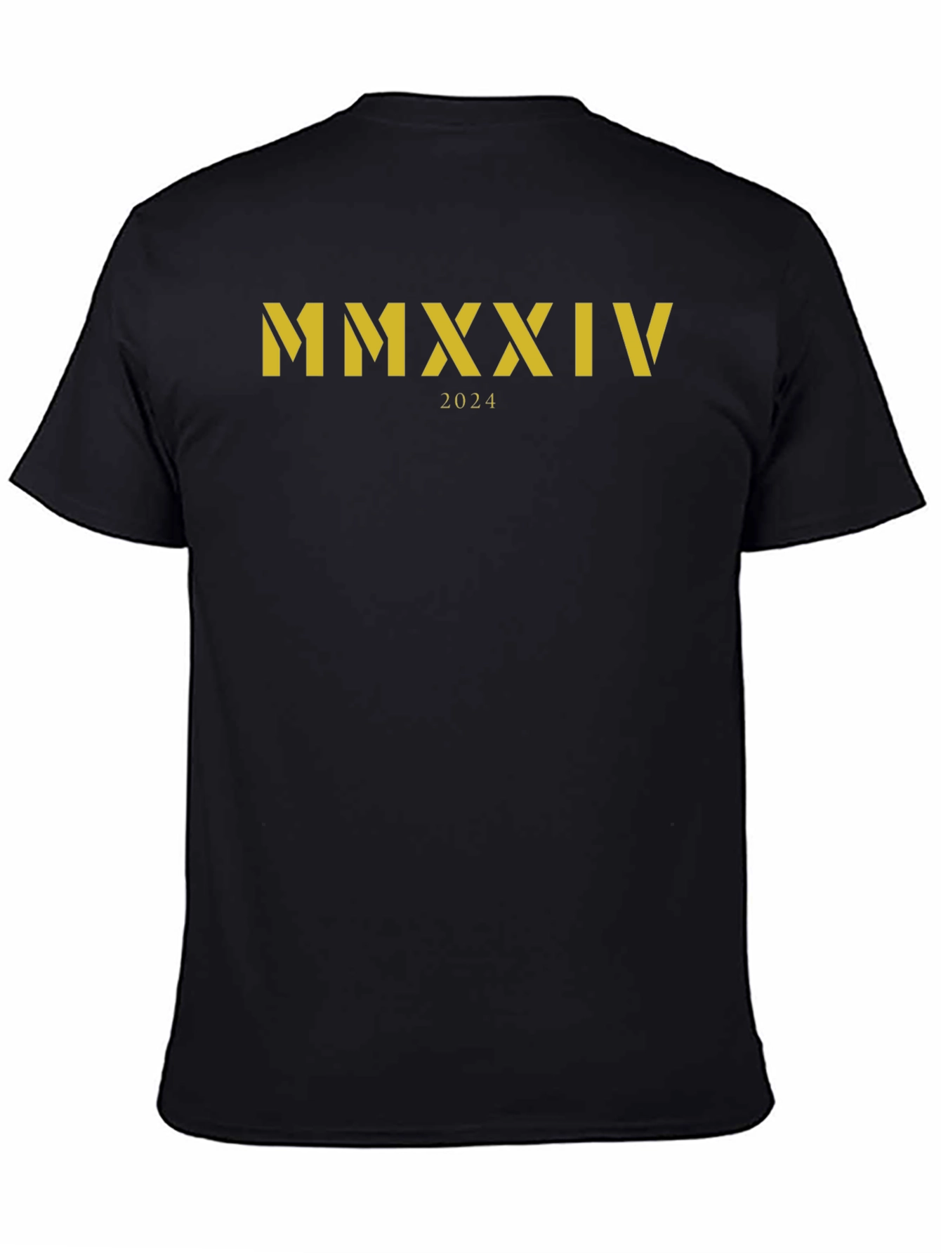 Black MMXXIV 2024 Roman Numerals Black T-Shirt view 4