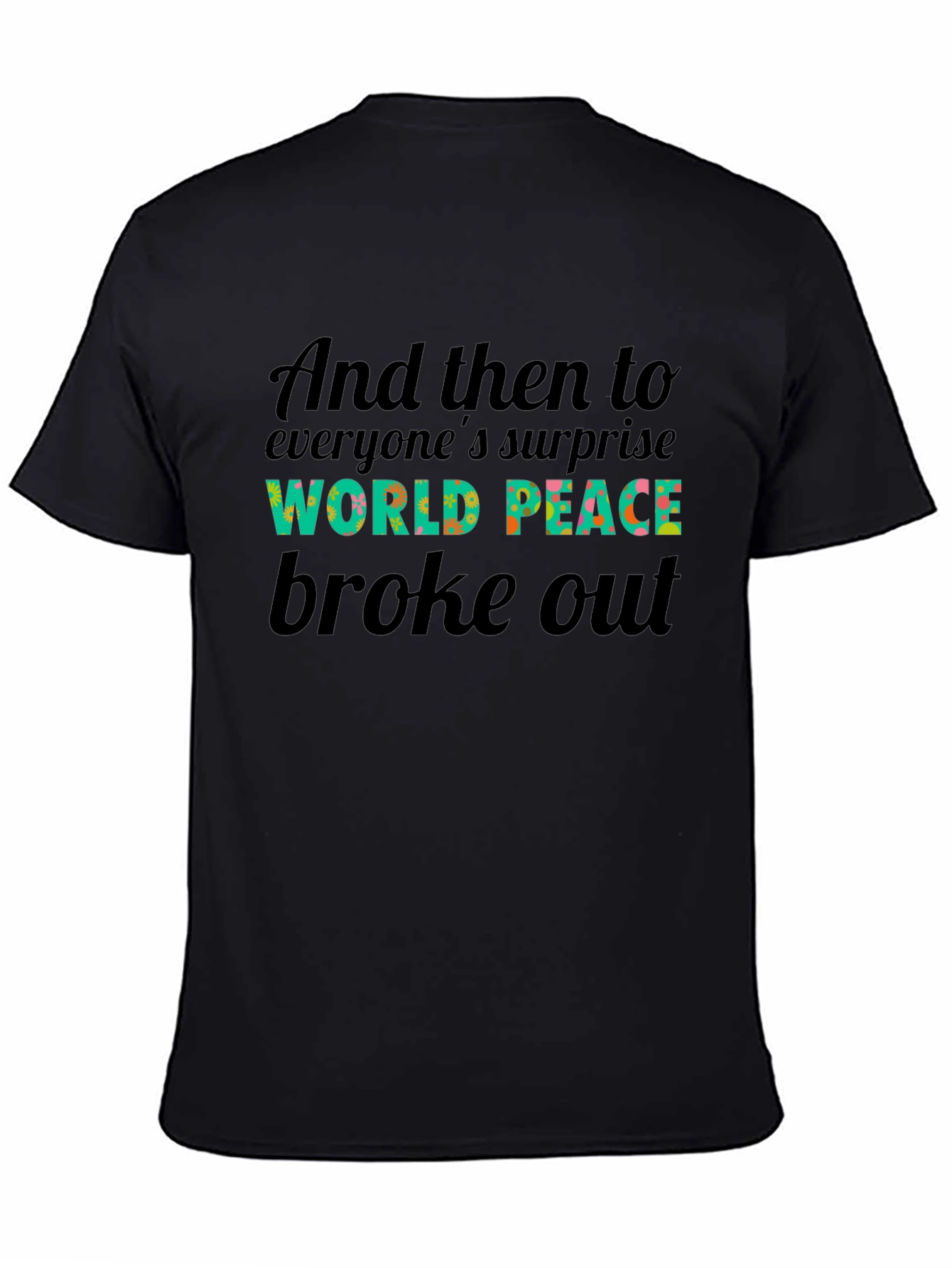 Black World Peace T-Shirt - Surprise & Style view 4