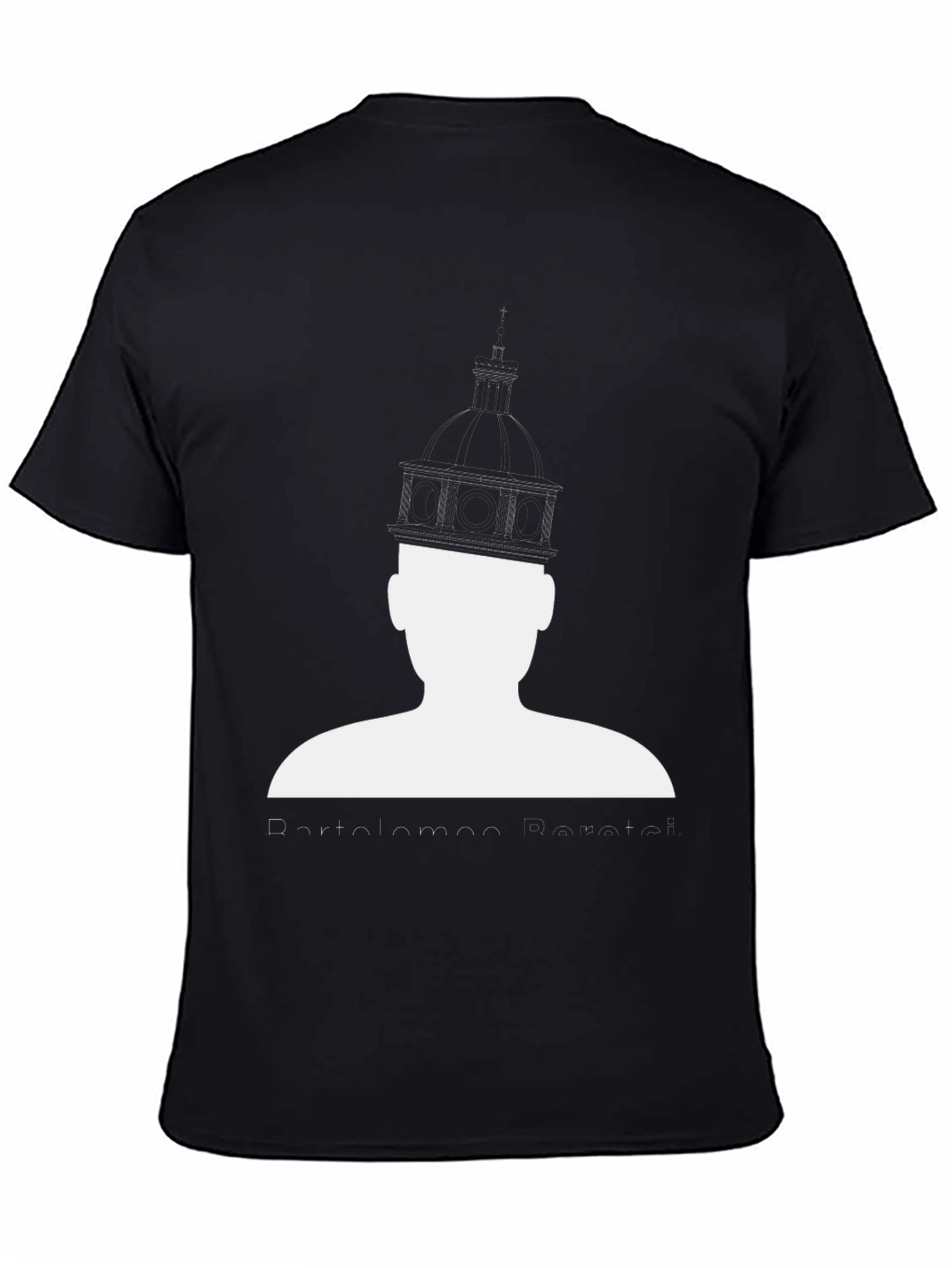 Black Novelty Silhouette Graphic Print Black T-Shirt view 4