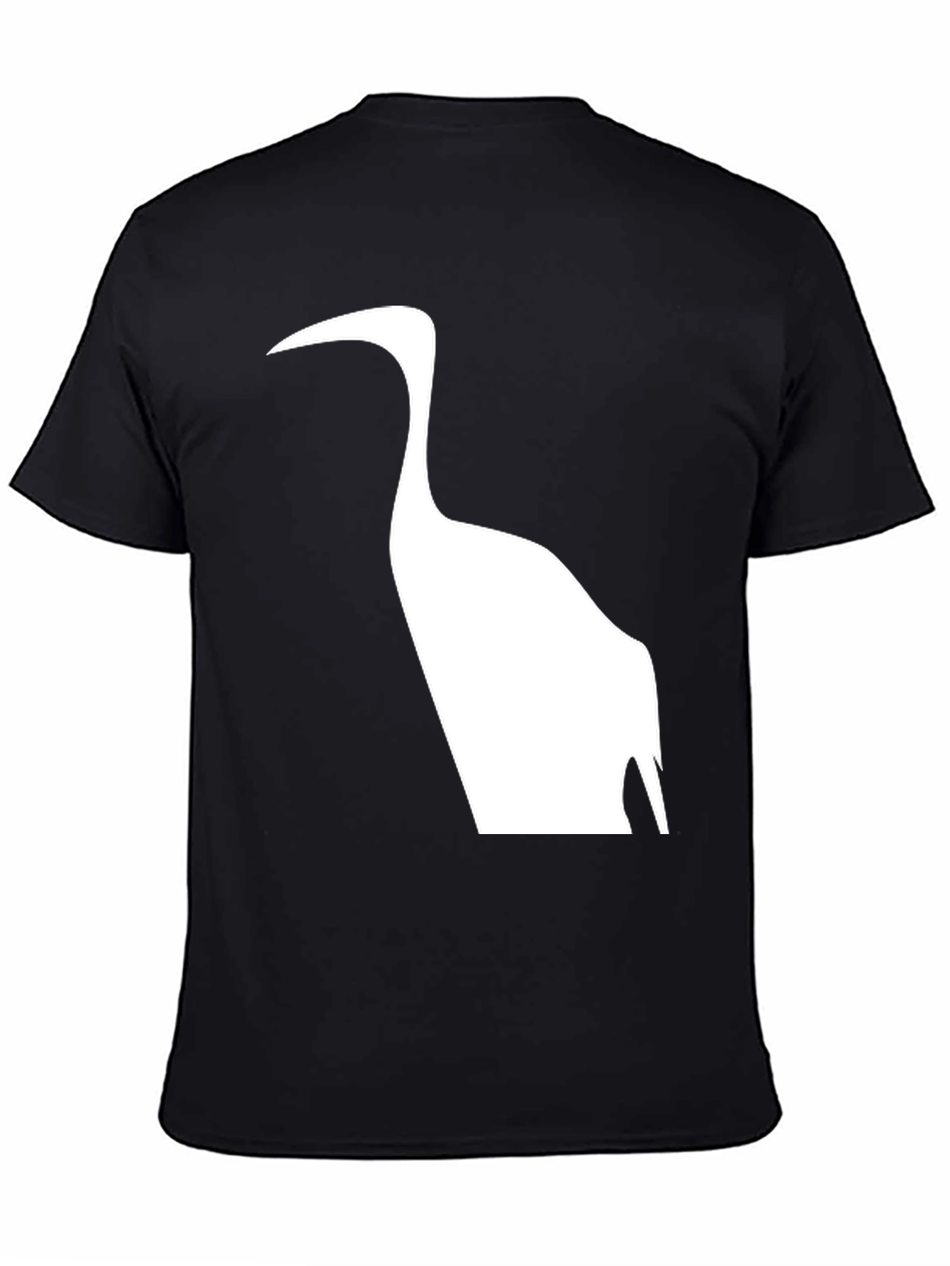 Black Black T-Shirt with Heron Silhouette view 4
