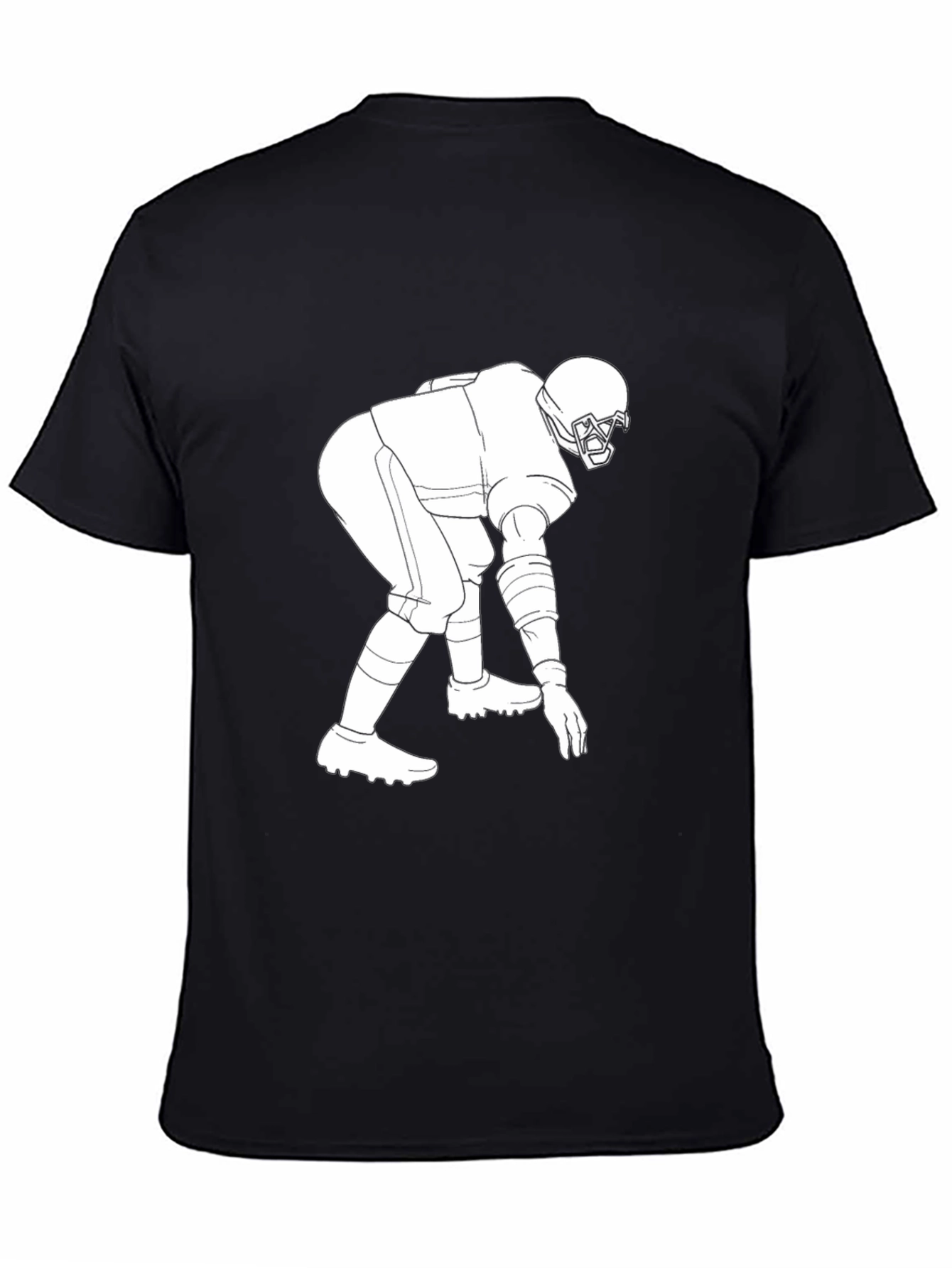 Black Football Player Graphic Tee - Black view 4