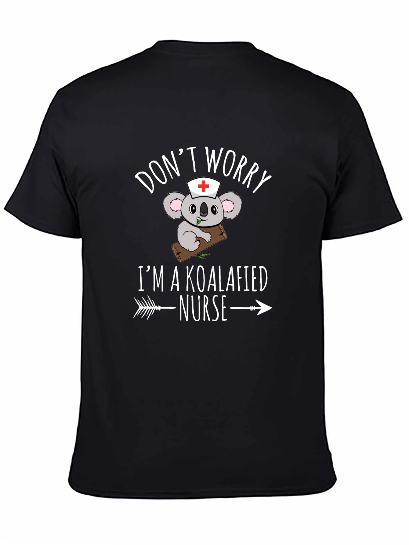 Black Koalafied Nurse T-Shirt - Funny Koala Bear Graphic Tee view 4