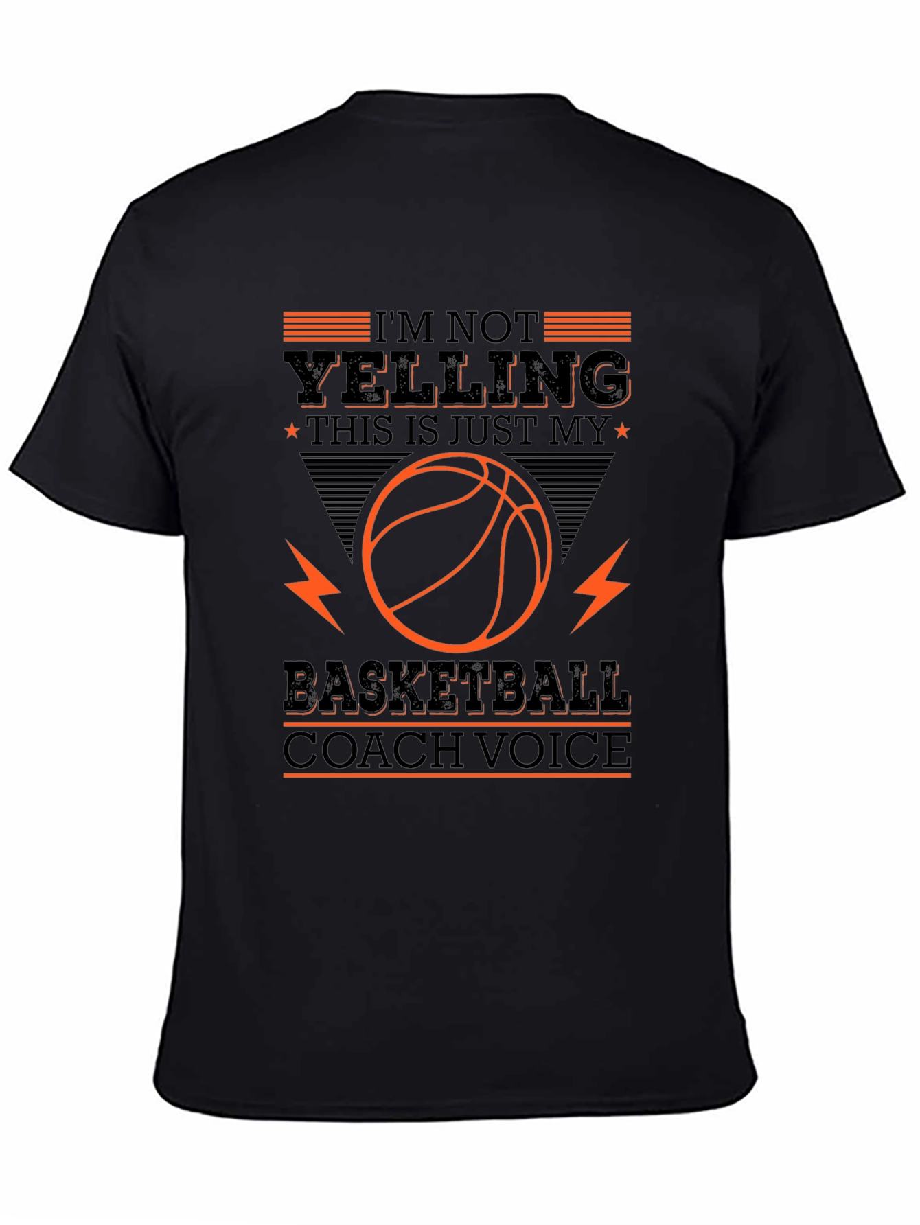 Black Basketball Coach Voice T-Shirt view 4