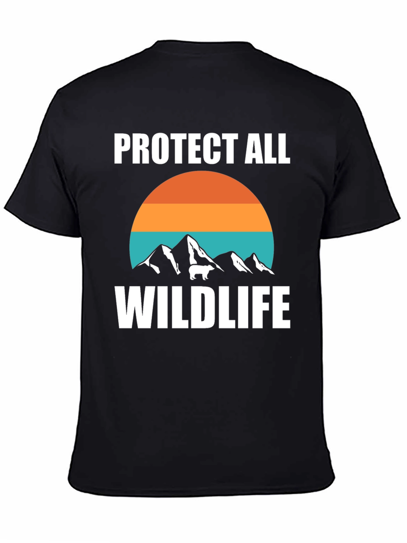 Black Protect All Wildlife Graphic T-Shirt view 4