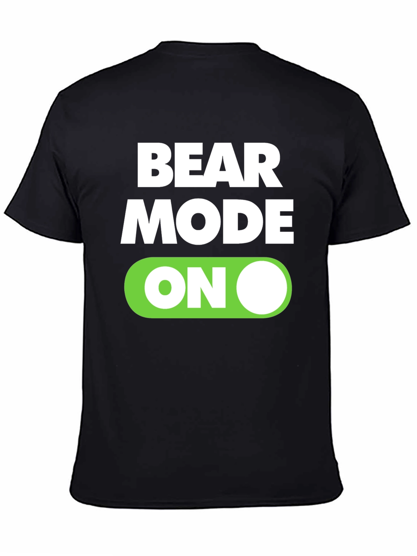 Black Bear Mode On Graphic Tee - Black Cotton T-Shirt view 4