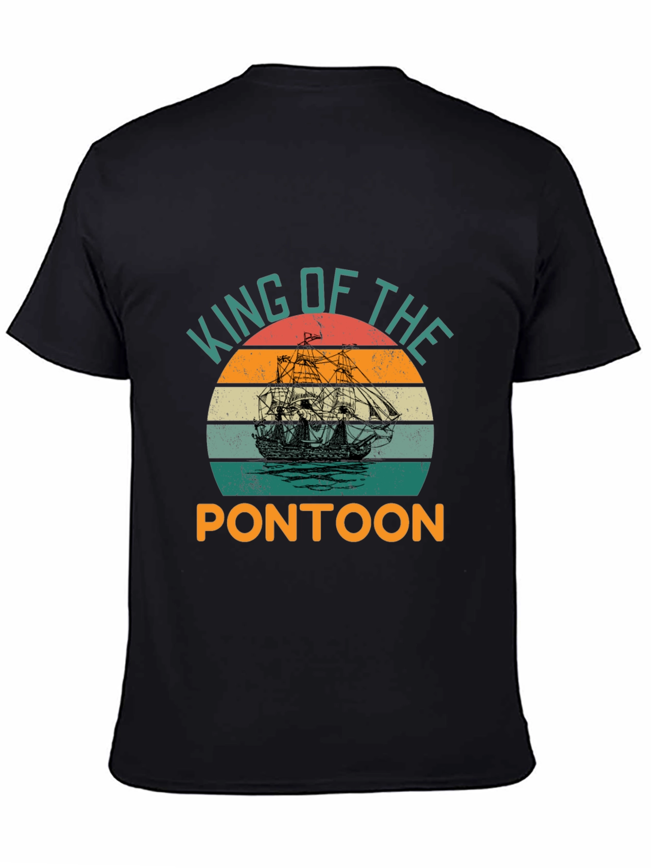 Black King of the Pontoon Graphic T-Shirt view 4