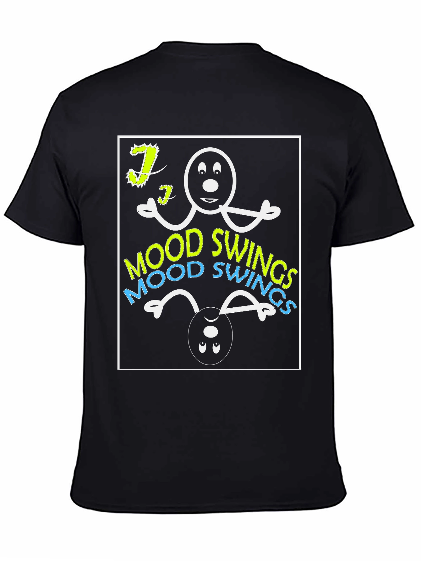 Black Mood Swings Graphic Tee - Black Cotton T-Shirt view 4